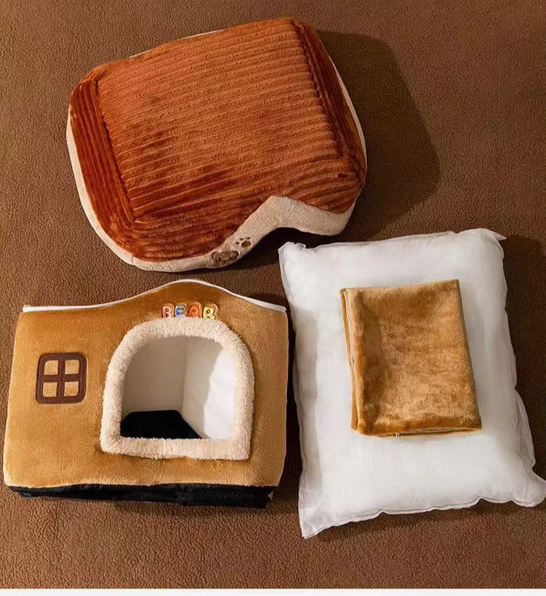 cabane confortable d'interieur pour chien démontable
