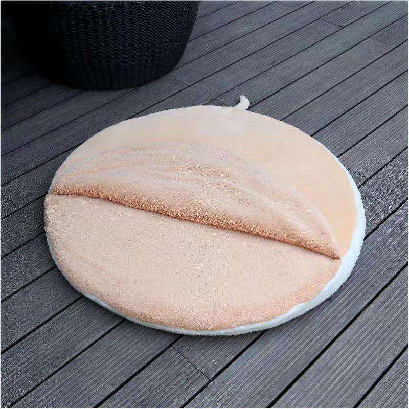 couchages chiens rond en peluche doux