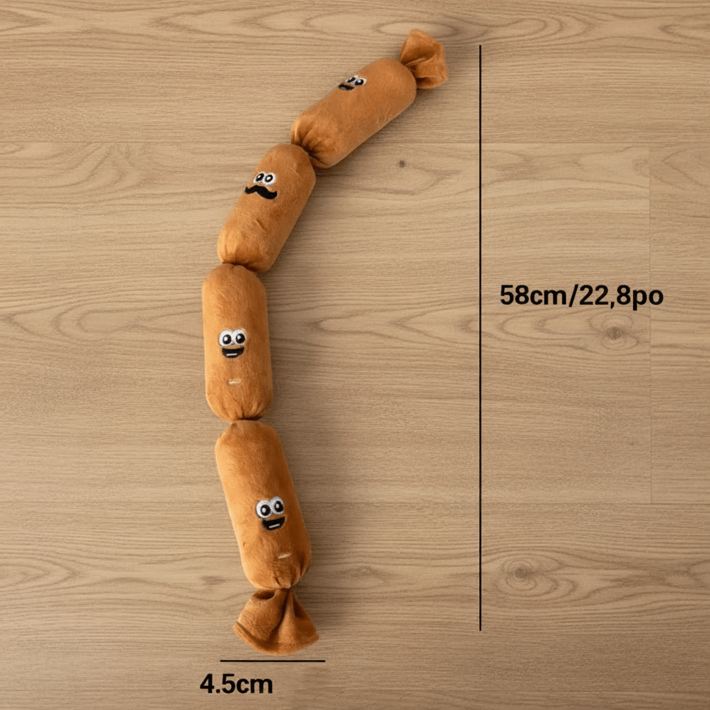 dimensions de jouet pour chiens en peluche