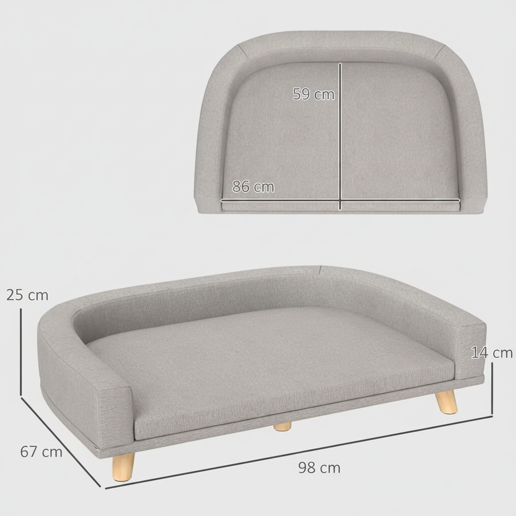 les dimensions de canape lit chien XXL amovible