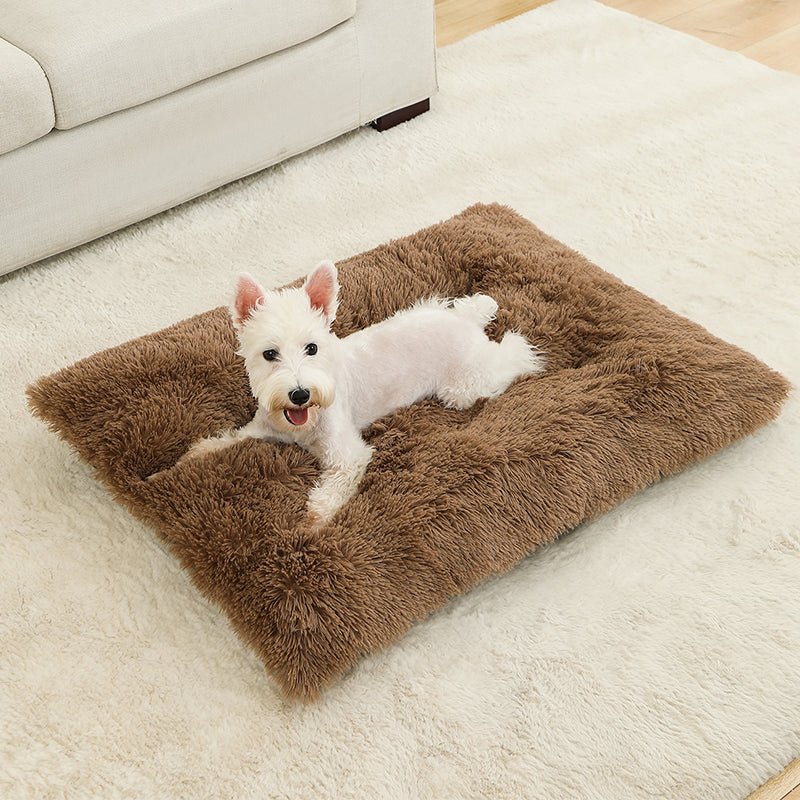 lit pour chien anti stress doux marro