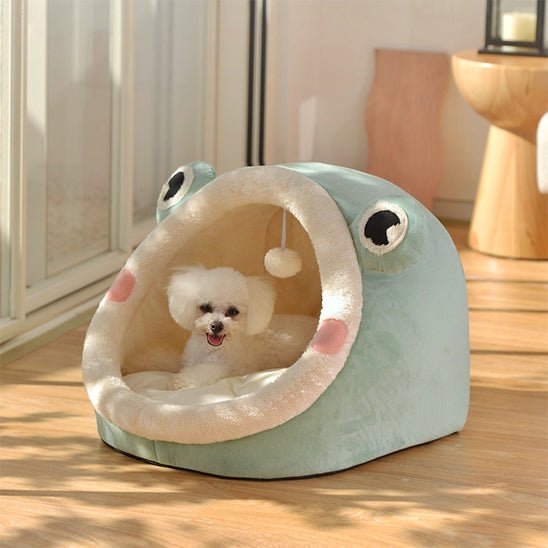 lit pour chien avec pompon