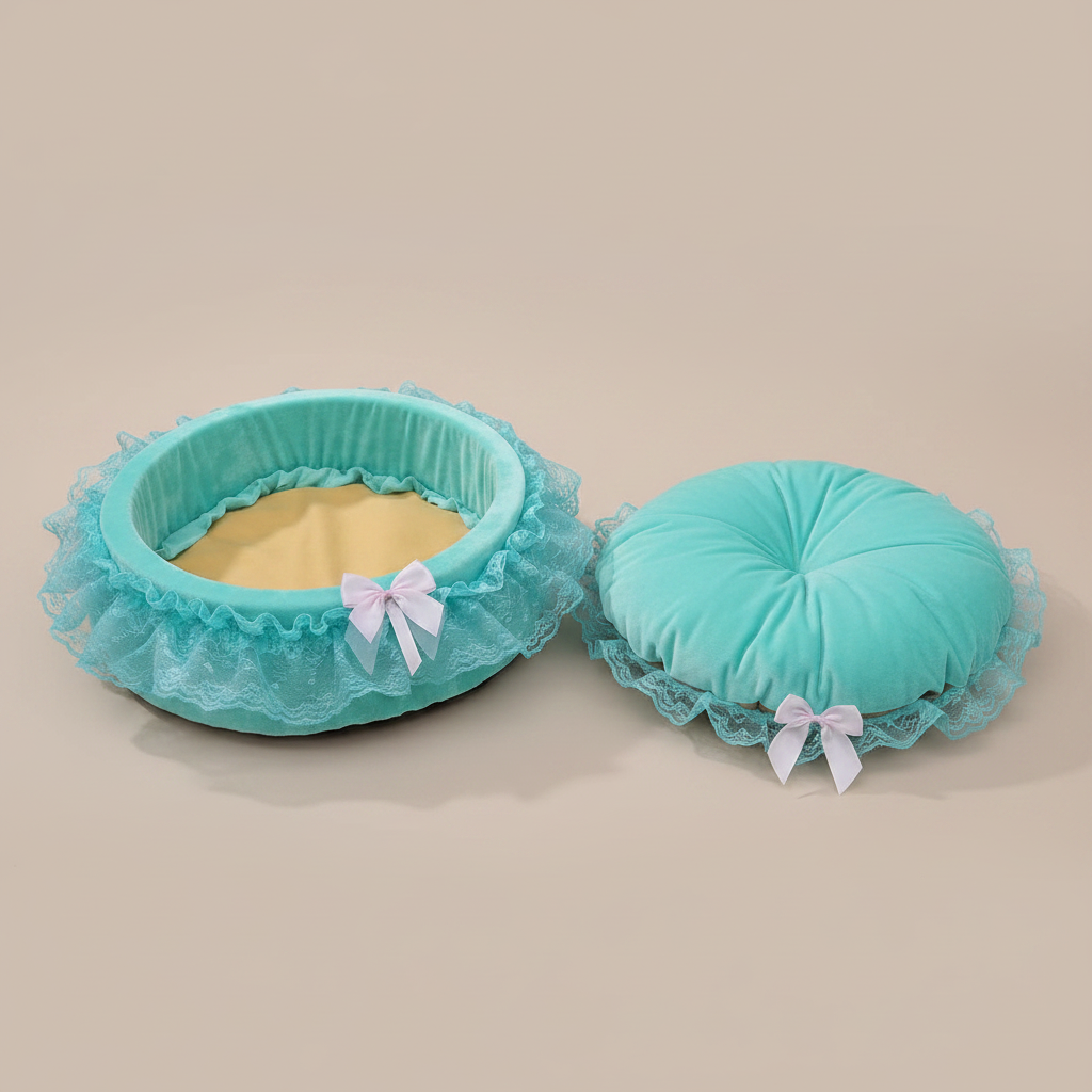 lit pour chien en dentelle coussin démontable