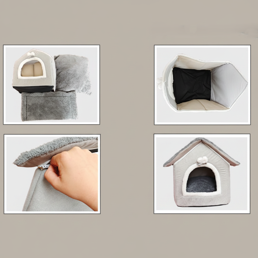 niche_ intérieure petit chien avec fermeture éclaire