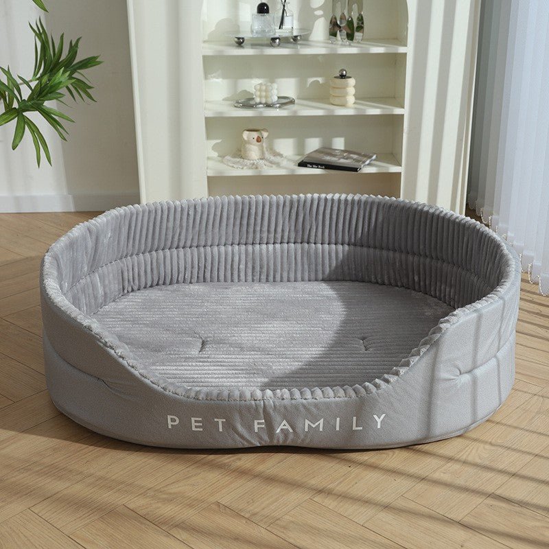 panier chien forme ovale gris
