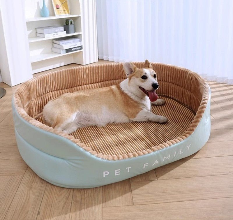 panier _chien forme ovale vert menthe