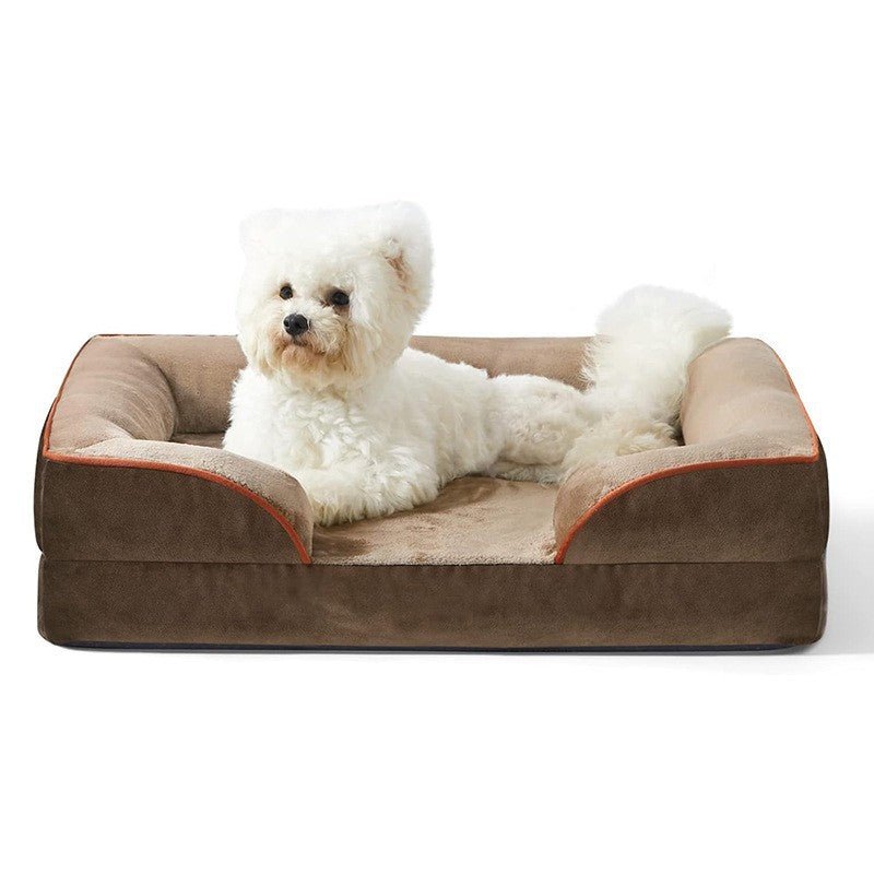 panier chien orthopedique moelleux marron