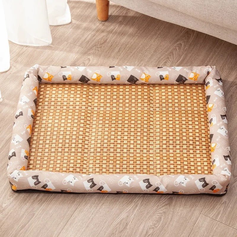 tapis chien rafraichissant gris avec motif