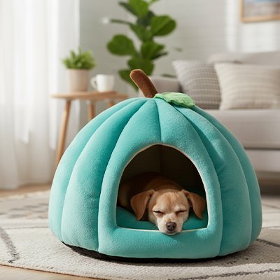 toutou allonger dans niche chien