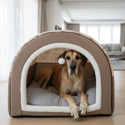 toutou assis niche d' intérieur chien déplaçable