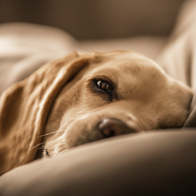 toutou dort dans lit pour chien 