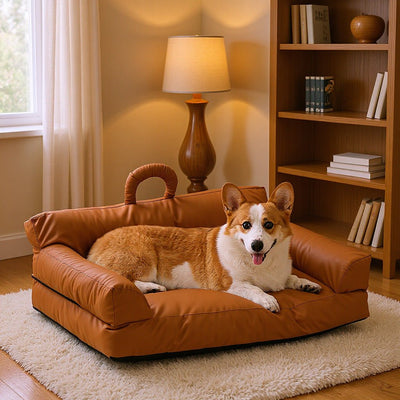 toutou allongé dans canapé pour chien large