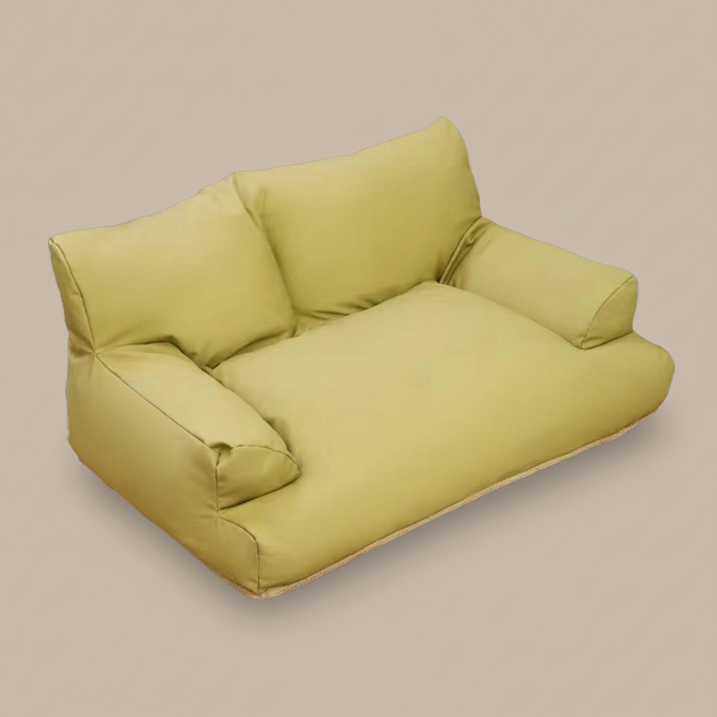 banquette pour chien avec accoudoir surélevé jaune