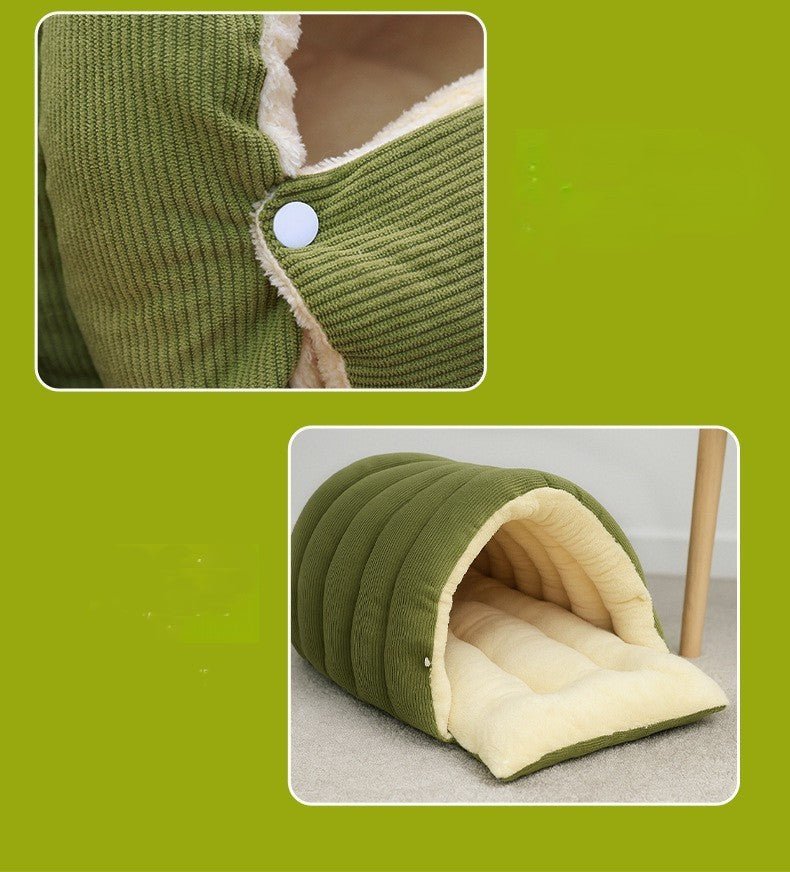 bouton fermeture de niche pour chien hiver