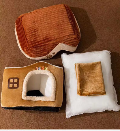 cabane confortable d'interieur pour chien démontable