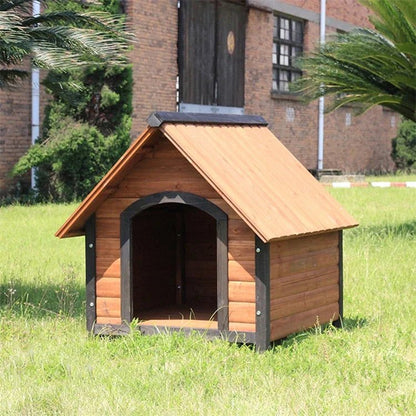 cabane en bois pour chien dans jardin