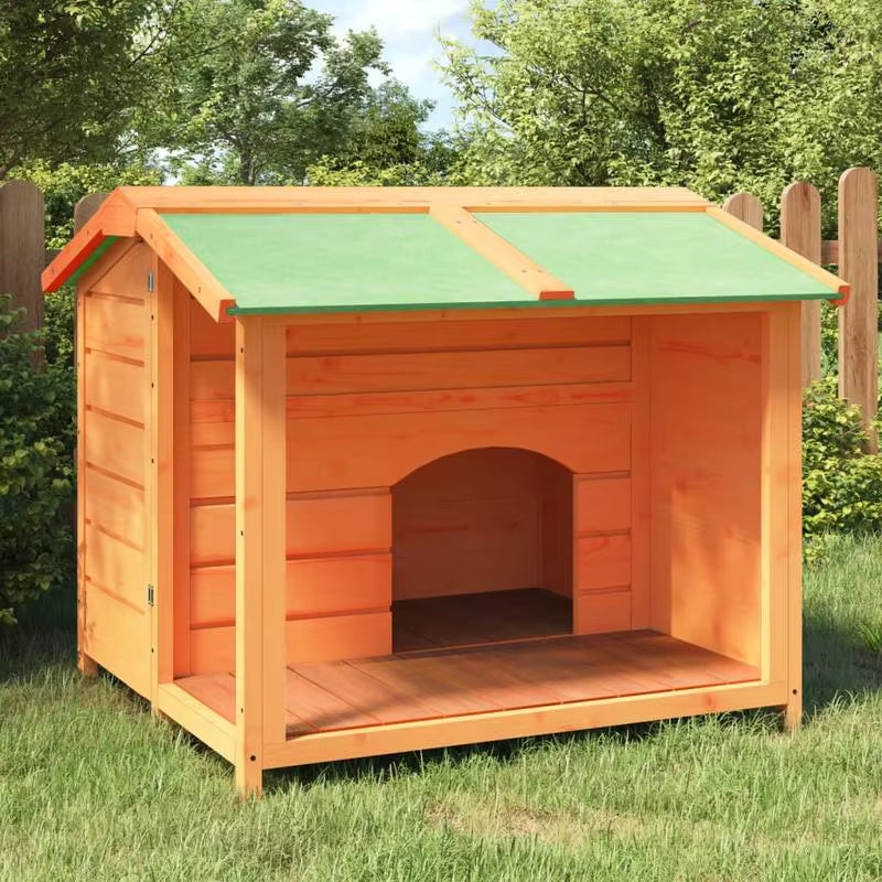 cabane pour chien en bois aspect caractéristique et rustique
