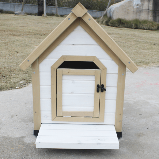 cabane pour chien en bois avec semelles en plastique