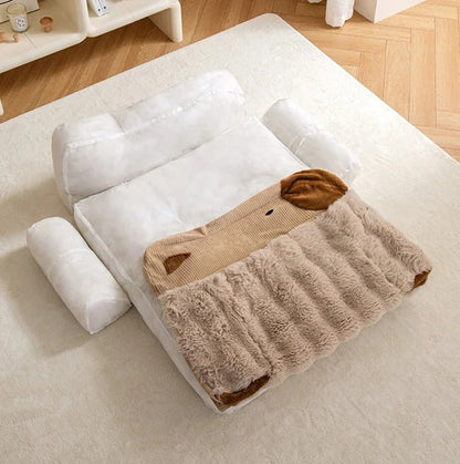 canapé pour chien en peluche lapin doux déhoussable 
