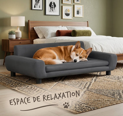 canape chien xxl avec accoudoir pour soutien de tête