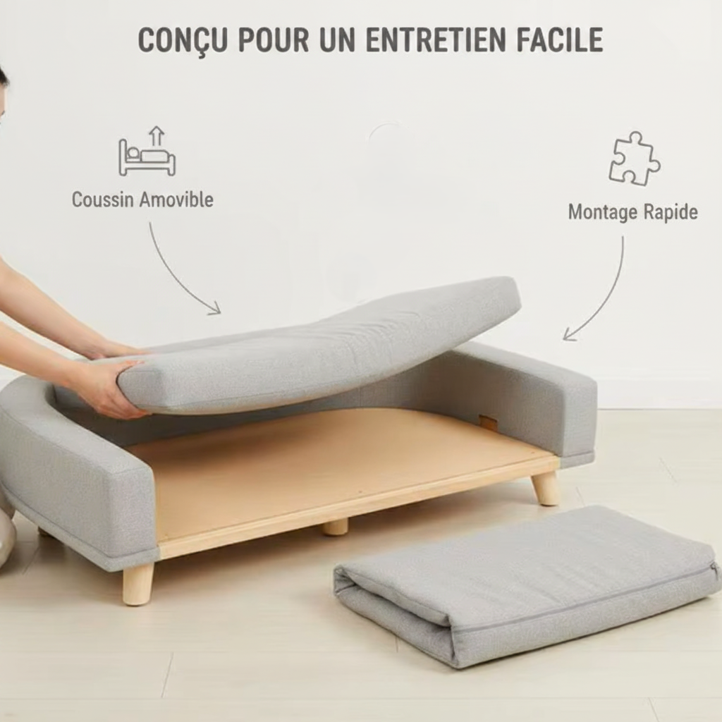 canape lit chien XXL démontable avec coussin amovible