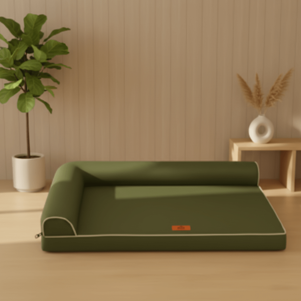canape lit pour grand chien facile a nettoyer vert