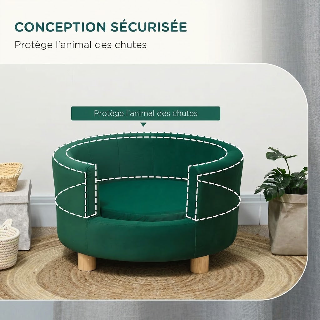 canape luxe pour chien avec rebords surélevé