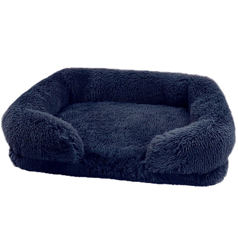 canape pour chien carré bleu foncé