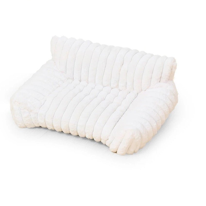canape pour chien peluche blanc