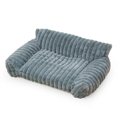 canape pour chien peluche bleu