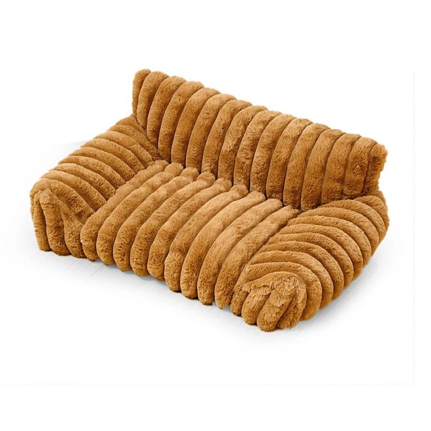 canape pour chien en peluche marron