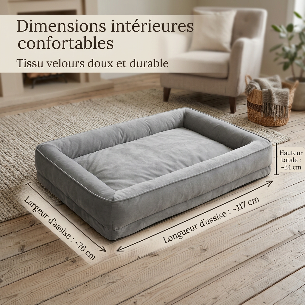 canape pour chien xxl avec base antidérapant