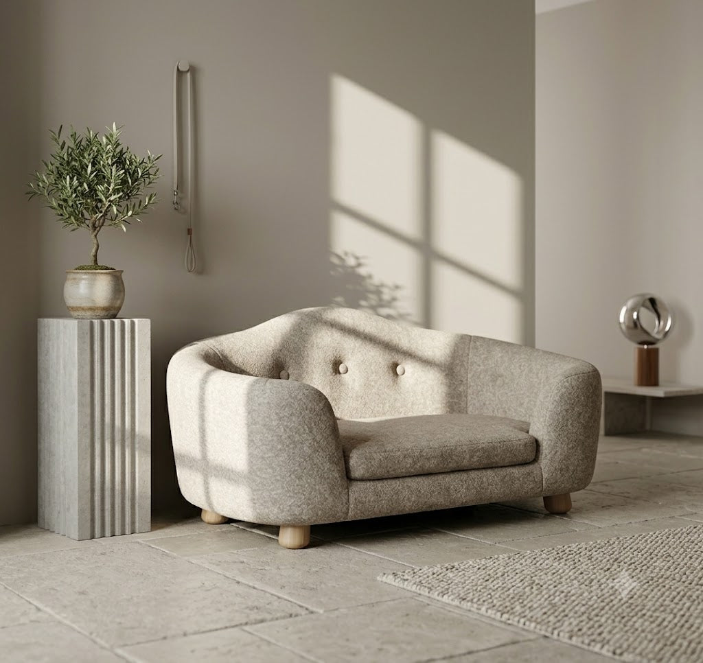 canape sur pieds pour chien avec coussin déhoussable