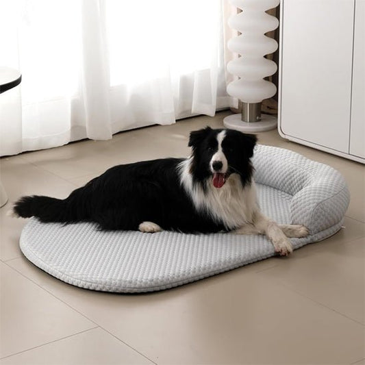 chien allonge sur son tapis rafraichissant chien couleur gris