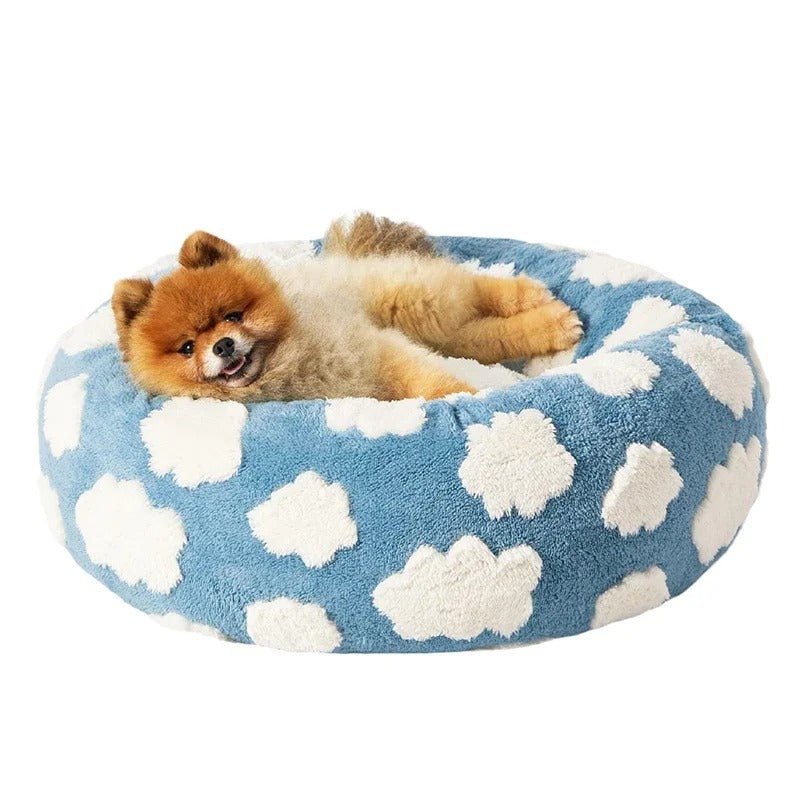 chien allonger dans coussin chien nuage blanc
