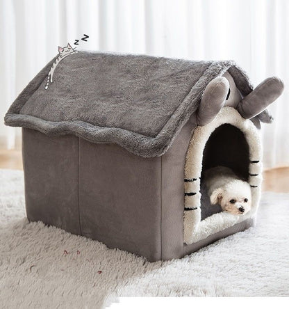 chien allonger dans panier chien couchage de luxe