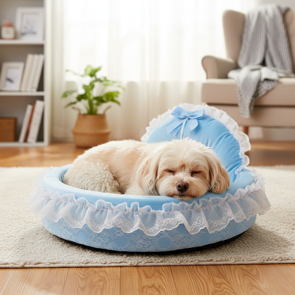 chien assoupi _dans_lit_pour_chien_elegant