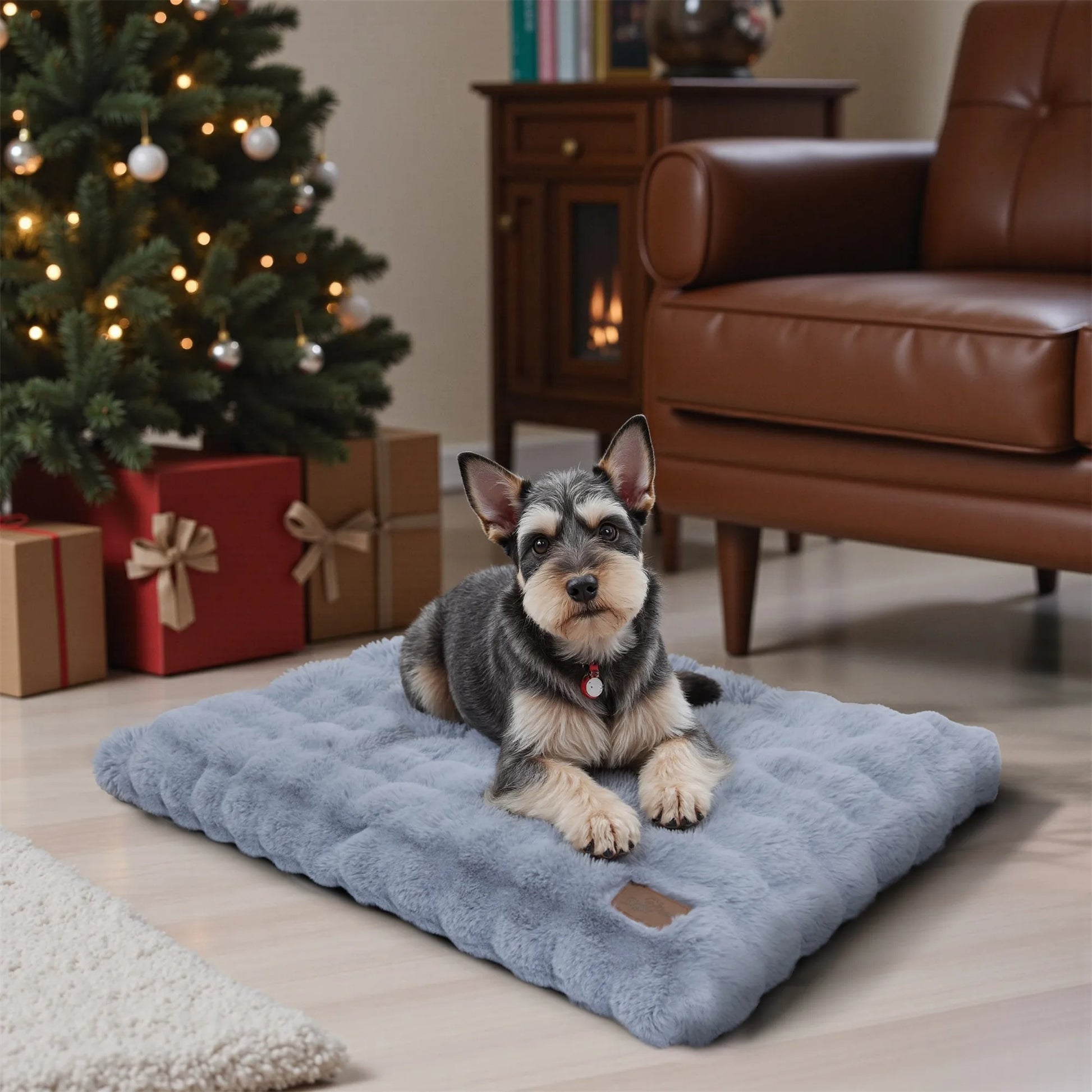 chien dans lit pour chien confort moelleux