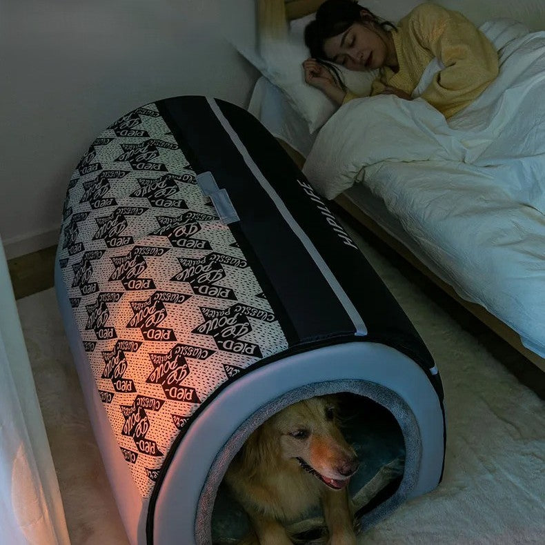 chien dans niche du chien dans la chambre