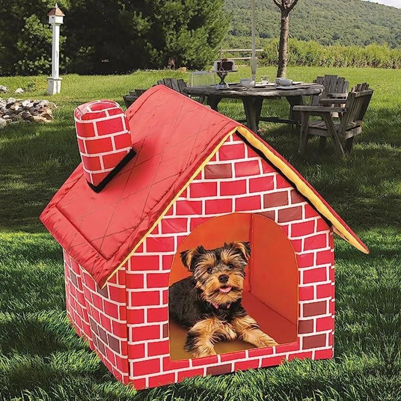 chien dans niche pour chien interieur dans jardin 