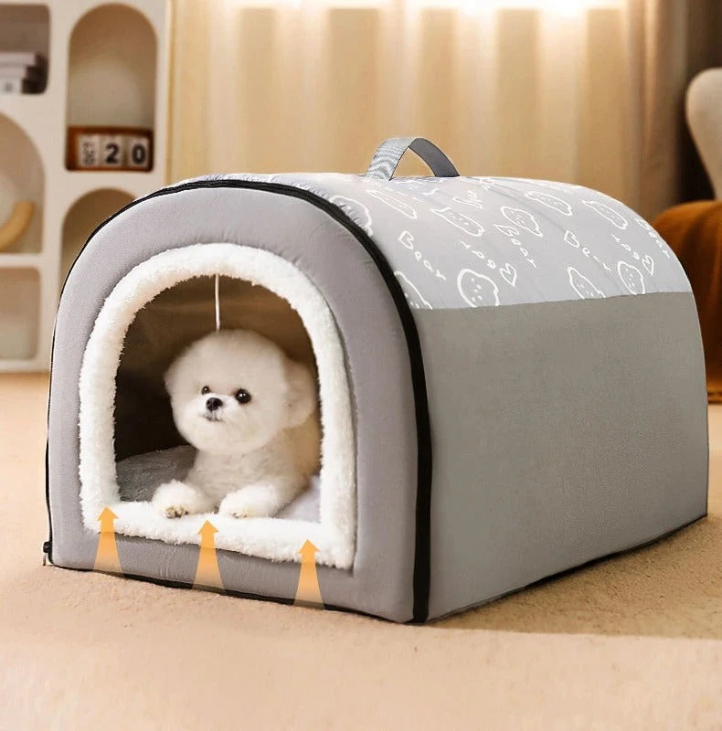 chien dans niche pour chien resperante