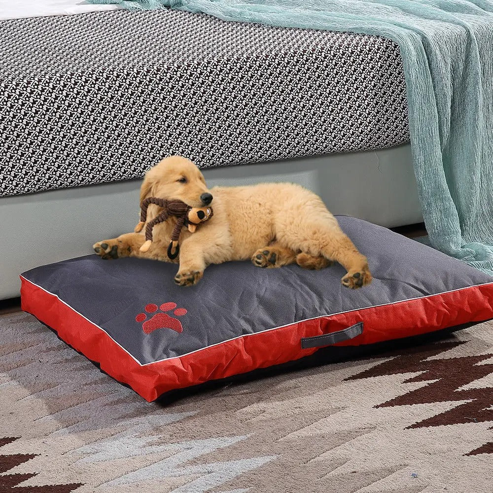 chien dort lit pour chien antiderapant impermeable rouge