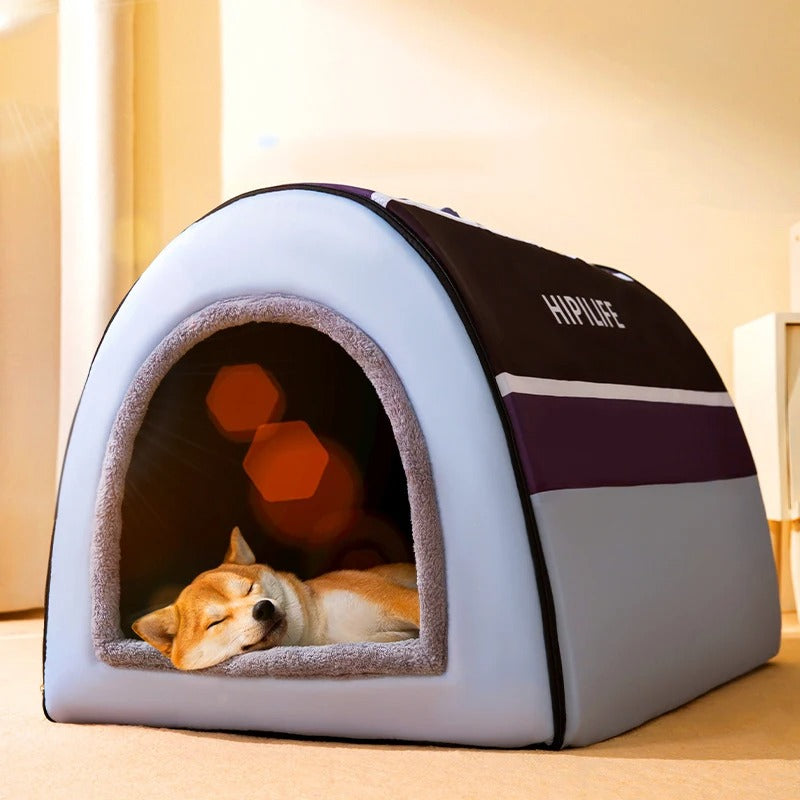 chien dort profondément dans niche du chien