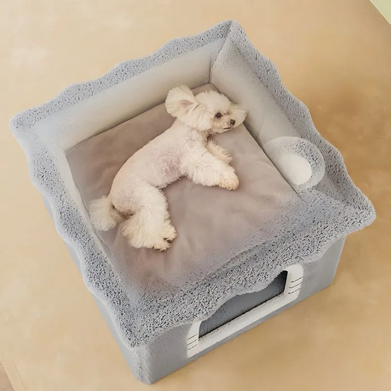 chien repose dans niche pour chien l intérieur