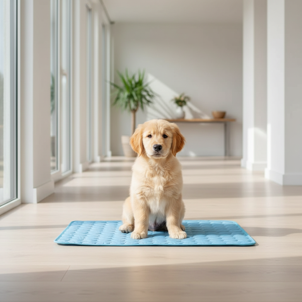 chien tapis rafraichissant dans le couloire
