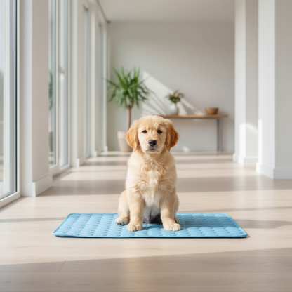 chien tapis rafraichissant dans le couloire
