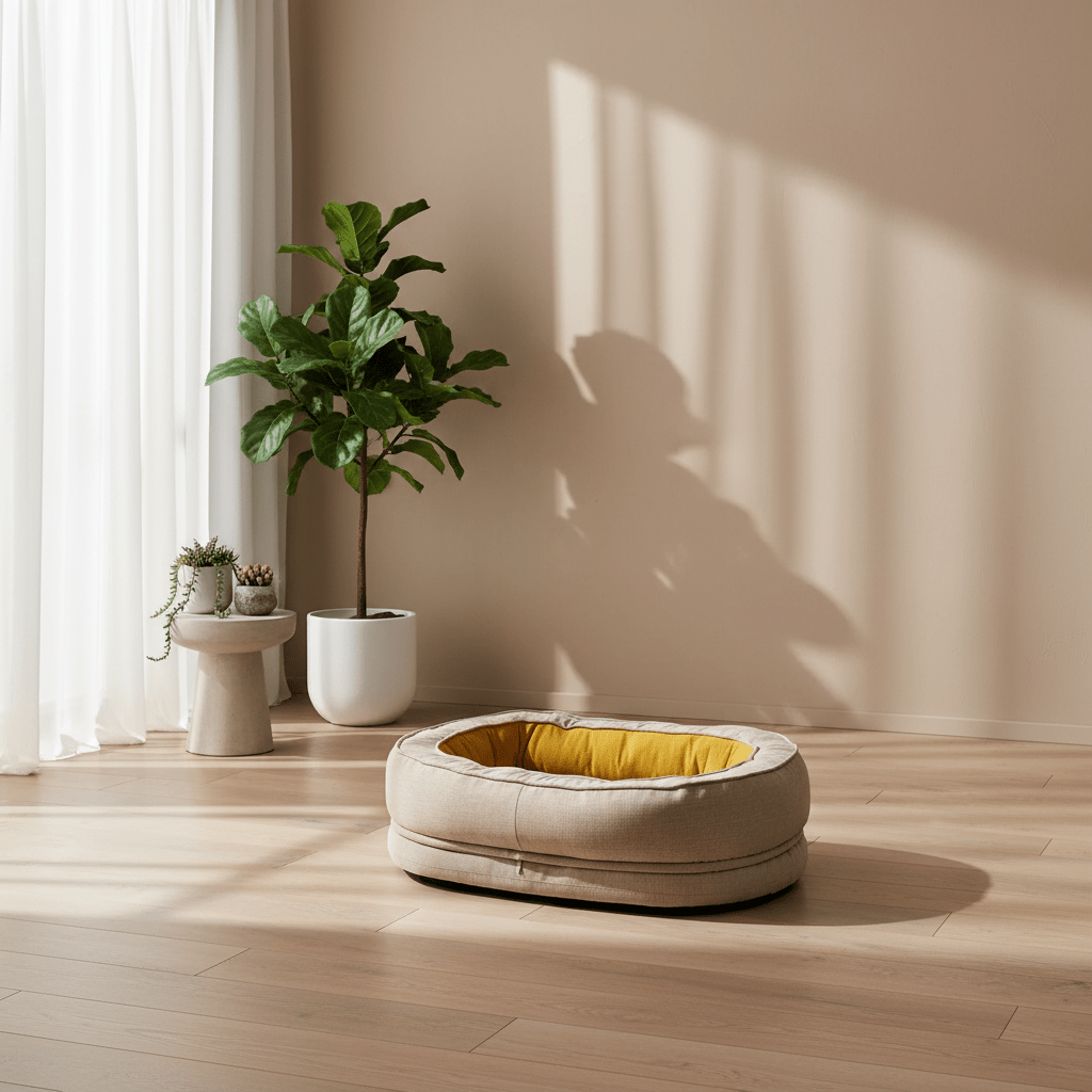 couchage chien orthopédique lavable jaune