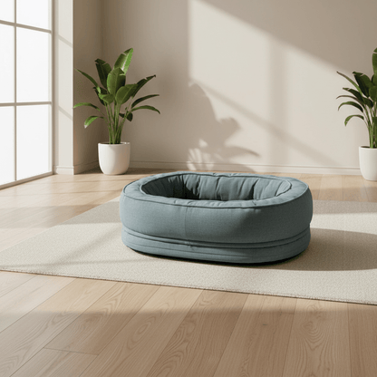 couchage chien orthopédique moelleux gris