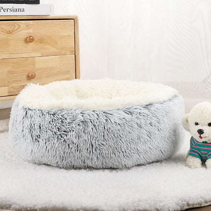 coussin chien chaud en polaire et peluche