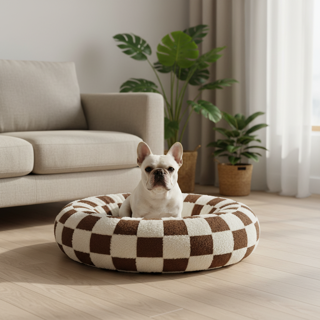 coussin chien en peluche doux